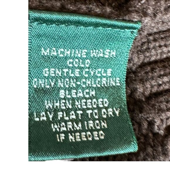 Lauren Ralph Lauren Women Sweater XL Brown Shawl Collar  Classic - Picture 8 of 9